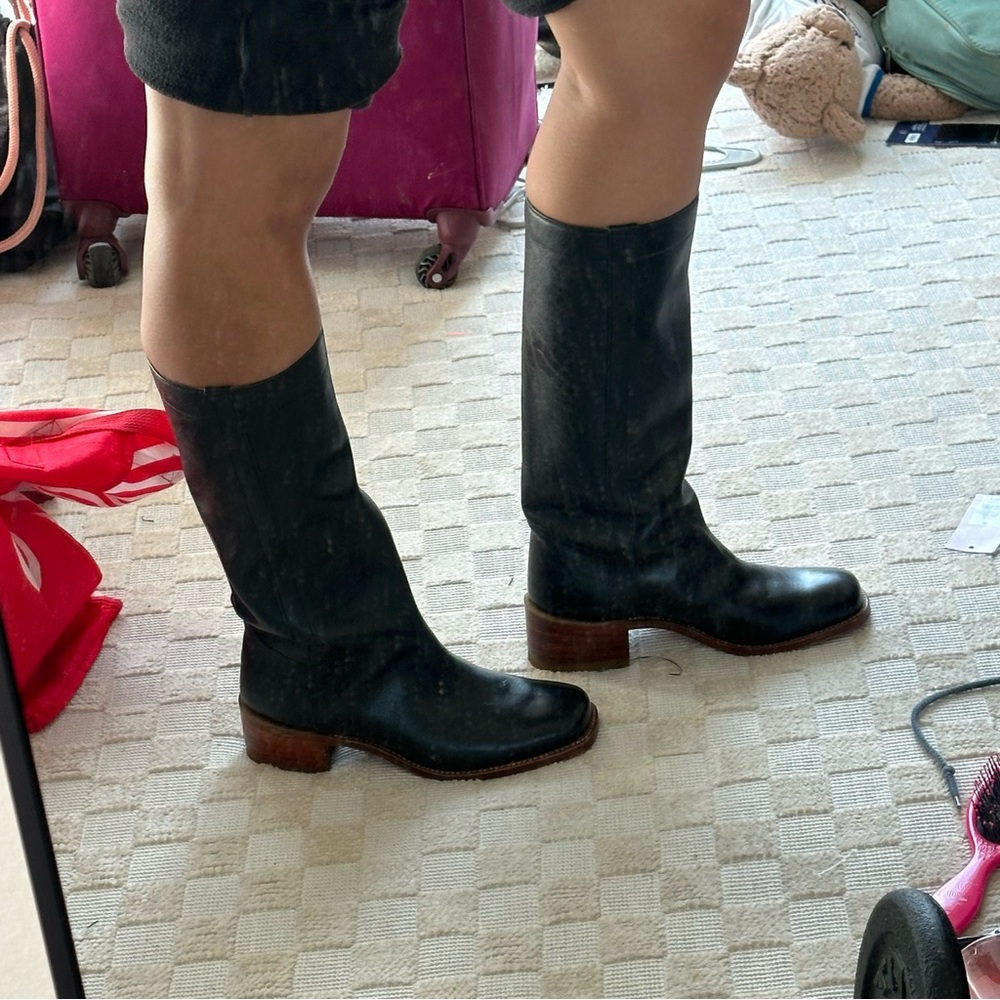 Leather campus boots